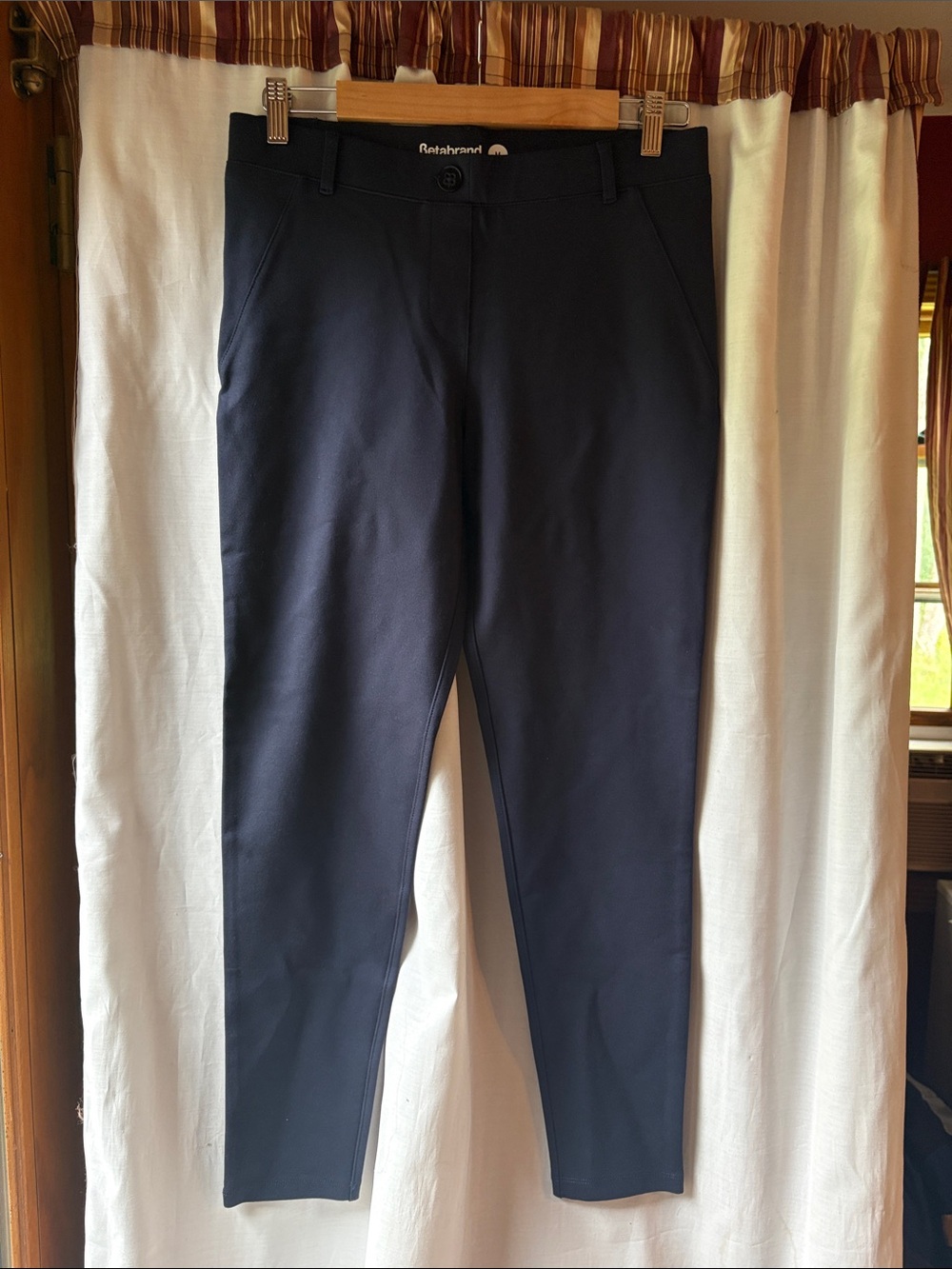 Betabrand Navy Slim Stretch Ponte Pants